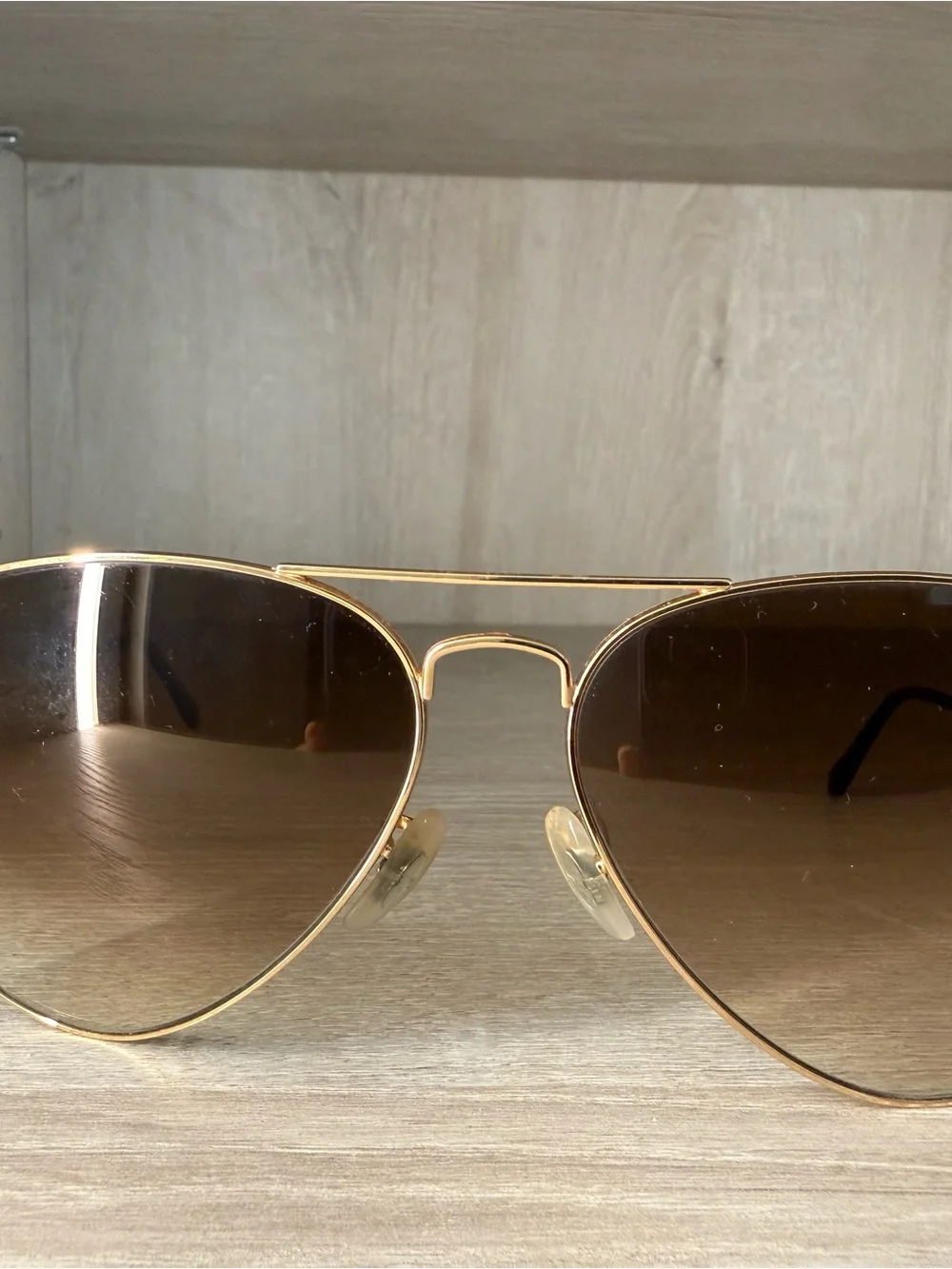 Ray-Ban RB3025 Aviator Classic Gold Brown Gradient Sunglasses Made in Italy